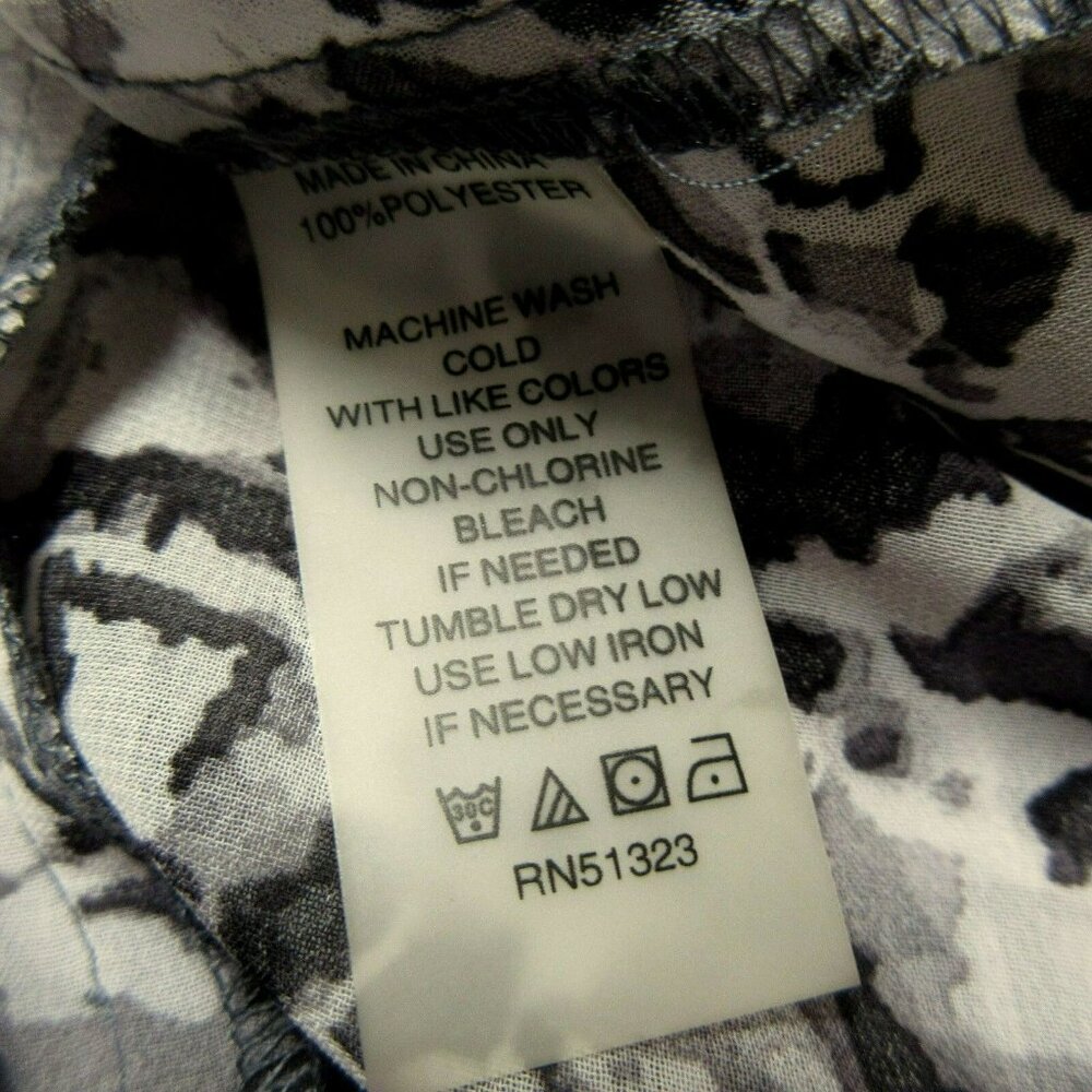 Two by Vince Camuto Cheetah Print Hi-Low Semi Sheer Long Sleeve Blouse Sz Large - Picture 7 of 7